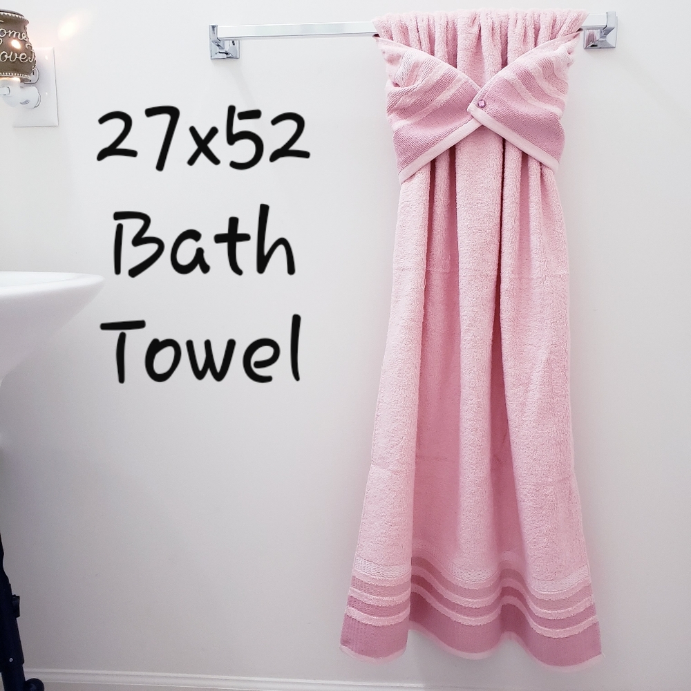🆒️💘#0972-D ●New! Pink Hang'N'Snap Bath Towel 27x52 🤍Select your snap - Picture 9 of 9